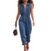 Women's Elegant Solid Color Zip Up Jumpsuit Spring/Summer_ecoleips.com