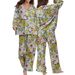 Women's Long Sleeved Printed Home Wear Trousers Set Comfortable Casual Autumn Fashion Front Opening Design_ecoleips.com