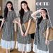 Summer New Korean Fashion Plaid Patchwork Maternity Dress_ecoleips.com