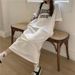 Summer Korean Version Of Large Size Women's Clothing Casual Long Dress Loose Knee T-shirt Long Dress Women's Nightdress_ecoleips.com