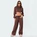 New Solid Color Hooded Pullover Off The Navel Long-sleeved Sweater Women's Fashion Casual Drawstring Trousers Set_ecoleips.com