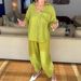 Women's Clothing Casual Cotton Linen Two Piece Set Elastic Waist Solid Color Pants With Shirt_ecoleips.com