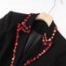 Women's Statement Blazer With Intricate Red Beadwork - Tailored Slim-Fit Career Jacket For Office & Evening Wear_ecoleips.com