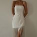 Women's Clothing Summer New Tassel Sexy Tube Top Slit Dress For Women_ecoleips.com