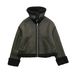 Women's Clothing Women's Double Sided Jacket Loose Long Sleeved Deerskin Motorcycle Jacket_ecoleips.com
