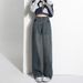 Wholesale Women's Color-blocked Jeans For Autumn And Winter, Thick Fleece, Slim Fit, Loose High-waisted, Drapey,_ecoleips.com