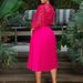 K Large Lace Hook Flower Sexy Hollow Pleated Dress Formal Dress_ecoleips.com