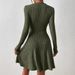 Women's Sexy V Neck Long Sleeve Knit High Waist Bodycon Mini Dress – Casual Fall Winter Gown_ecoleips.com