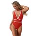European And American Style Slimming One Piece Swimsuit Sexy Bikini Beach Vacation Swimwear In Stock_ecoleips.com