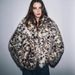 Luxury Faux Fur Coat With Fox Fur Collar - Winter Leopard Print Jacket For Women, Elegant Stand Collar Outerwear, Street Style Fashion Coat_ecoleips.com