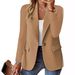 Women's Clothing Women's Fall Long Sleeve Shirt Collared Casual Loose Fit Solid Color Top Blouse_ecoleips.com