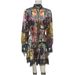 Women's Printed Dress European American Style Tie Waist V Neck Long Sleeved Jumpsuit/Short Dress New Cross Border_ecoleips.com