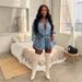 Women's Clothing New Women's Fashion Diamond Shaped Raw Edge Crochet Washed Cardigan Top And A Line Shorts Set_ecoleips.com