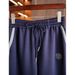 Summer Women's Style Two Piece Set Navy Blue Sports Cardigan And Elastic Waist Casual Pants Short Sleeve_ecoleips.com