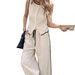 Women's Elegant Color Block Sleeveless Top And Pants Set European American Style Independent Site New 2026 Amazon_ecoleips.com