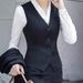 "Minimalist V-Neck Vest For Women - Lightweight Polyester, Sleek Layering Piece For Office & Casual Wear (Black, S-XXL)"_ecoleips.com