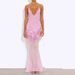 Sexy Deep V-neck Beaded Fishtail Dress Women Elegant Sleeveless Evening Dress Fashion Sequin Backless Hollow Out Slim Long Dress_ecoleips.com