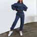 Women's Clothing Letter Print Hooded Sweatshirt Fashion Casual Fleece Trousers Suit_ecoleips.com