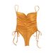 Women's Clothing new drawstring swimsuit female solid color pleated sexy sling bikini set_ecoleips.com