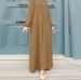 Women's Clothing Casual Solid Color Stitching Elastic Cuffs Ladies Dress Long Skirt_ecoleips.com