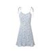 2024 Summer New Women's European And American Style Fresh Blue Floral Lace-Up Strap Dress_ecoleips.com