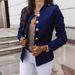 Hot Sale Women's Long Sleeved Slim Fitting Button Down Short Jacket European American Style_ecoleips.com