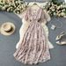 Women's Seaside Resort Dress V Neck Slim Waist Long Gown For Spring Autumn 2023 Fashionable Cross Border Style_ecoleips.com