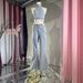 High Waisted Denim Two Piece Set Rhinestone Embellished American Style Spring Autumn Heavy Duty Women's Clothing_ecoleips.com