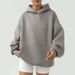 Women's Oversized Hooded Sweatshirt – Long Sleeve Pullover Fleece Lined Streetwear Top With Patch Pocket Design_ecoleips.com