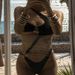 Women's Clothing Sexy Hollowed Out Off-Shoulder Bikini Solid Color Trendy Swimwear For Women Resort Style_ecoleips.com