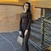 Women's Casual Long Sleeve Round Neck Suit European American Style Spring Autumn New Solid Color Wide Leg Pants_ecoleips.com