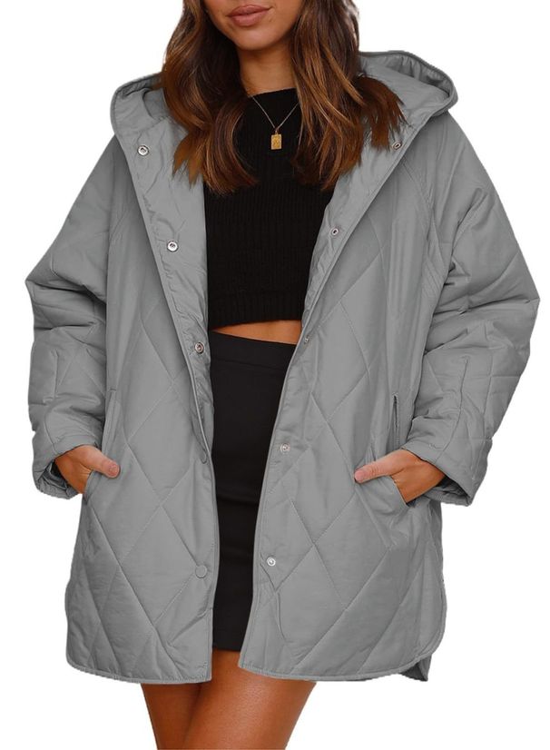 Aria Basics INS European And American Foreign Trade 2023 Women's Winter Coat Casual Diamond Quilted Hooded Lightweight Jacket_ecoleips.com