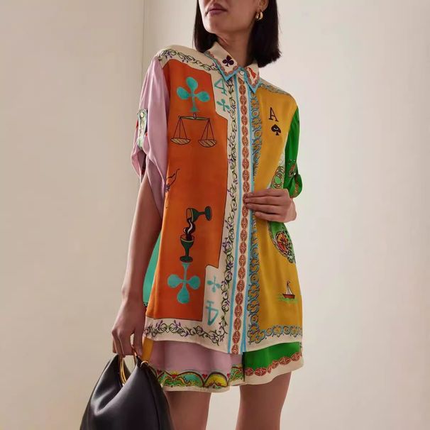 Women's Fashion Linen Macaron Lapel Shorts Suit European American Style_ecoleips.com