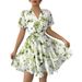 DiYun European And American Casual Vacation Printed Short-Sleeve Cake Skirt Dress Women's Clothing 2026 Spring/Summer_ecoleips.com