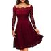 2025 European And American Cross-border Women's Clothing Autumn Sexy Lace Off-shoulder Dress_ecoleips.com