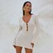 Women's Clothing Sexy Knit Beach Cover-Up Dress – Sheer Bikini Wrap, Boho Chic Swimwear Cover_ecoleips.com