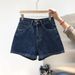 High-Waisted A-Line Denim Shorts For Women – Lightweight Summer Stretch-Free Shorts (S-2XL, Black/Light Blue/Dark Blue) With Free Belt Option_ecoleips.com