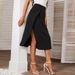 Voya 2026 New Spring/Summer European And American Women's Fashion Split Skirt, Elegant Commuting Knit Versatile Solid-color Half-skirt_ecoleips.com
