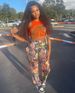 Women's Clothing Autumn And Winter New Fashion Leaf Print Workwear Straight Loose Trousers_ecoleips.com