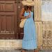 Women's Clothing Sleeveless Knitted Beach Dress Hollow Bikini Cover Up Long Vest Dress_ecoleips.com