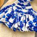 French Vacation Off-Shoulder Ruffle Mini Dress – Stretchy Smocked Waist Flared Skirt With Cascading Hem_ecoleips.com