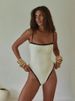 Women's Clothing One Piece Black And White Contrast Swimsuit Female Small Fragrance Style Bikini One Piece Swimsuit_ecoleips.com