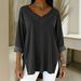 2026 Spring New Women's Street Fashion Denim V-Neck Top_ecoleips.com