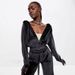 Sexy Hooded Tracksuit Set – Long-Sleeve Drawstring Joggers & Zip-Up Cropped Hoodie (S-XL, 7 Bold Colors, Matte Polyester Blend)_ecoleips.com