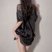 Shirt Pajamas Lace Mesh Hollow Nightdress Loungewear Set_ecoleips.com