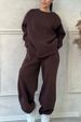 Women's Clothing Autumn And Winter Casual Loose Round Neck Long Sleeved Sweater Trousers Suit_ecoleips.com
