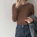 Women's Autumn And Winter 2025 New Slim-fit Foreign-style Polished T-shirt Versatile Long-sleeved Inner Top_ecoleips.com