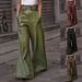 Women's High-Waisted PU Leather Pants Loose Fit Slim Leg Casual Flared Trousers With Pockets For Spring/Autumn_ecoleips.com
