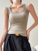 K Strap Vest For Women, New Style With Chest Cushion, Bottom Layer And Inner Layer, Sleeveless Top With I-shaped Design, High-end Feel_ecoleips.com