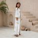 Verve ZD016 Muslim Women's Evening Dress Floral Gold Foil Abaya Robe_ecoleips.com
